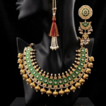 Pakistani Gold Plated Meena Kundan Necklace Set with Multani Balls | Lightweight Bridal Jewelry
